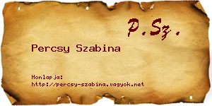 Percsy Szabina névjegykártya